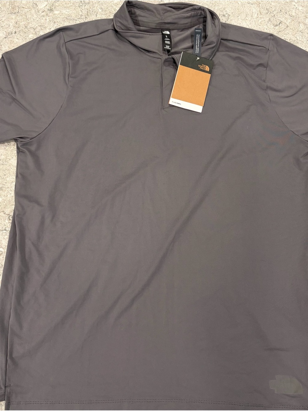 The North Face Dune Sky Flash Dry Gray Anti-Odor Polo-Large NWT